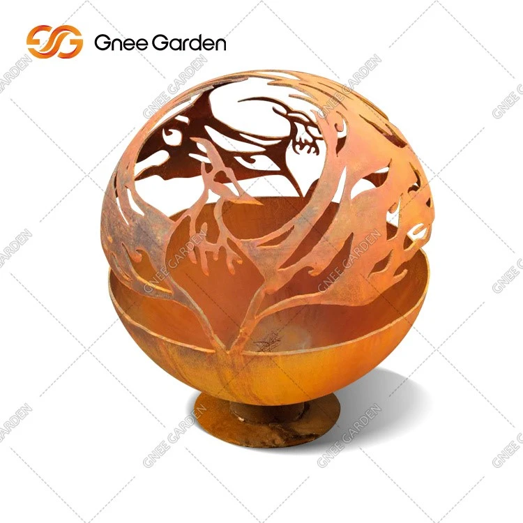 Half Sphere Corten Steel Fire Pit Decoration Half Sphere Corten Steel Fire Pit Decoration
