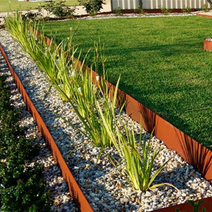 Maßgeschneiderte dekorative Landschaftsgarten-Rasenkante aus Cortenstahl