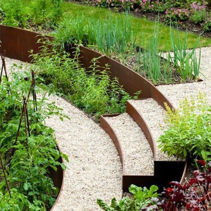 Garden Edging Border Fence Decorative Corten Steel Edge Garden Border Fence Lawn Edging