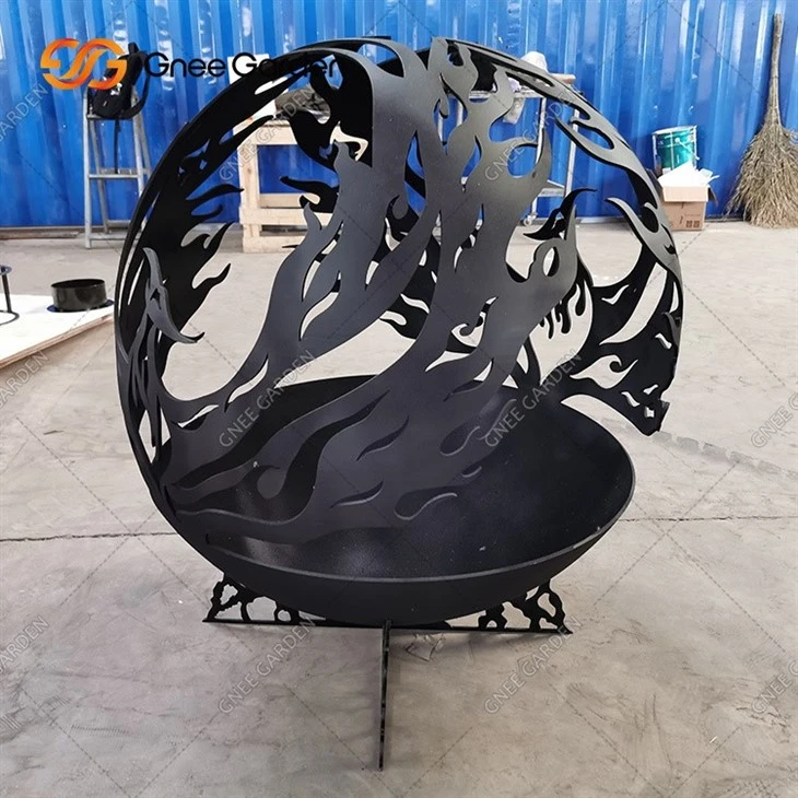 Half Sphere Corten Steel Fire Pit Decoration