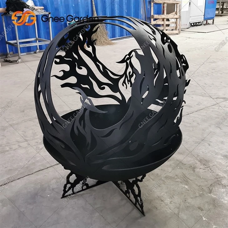 Half Sphere Corten Steel Fire Pit Decoration