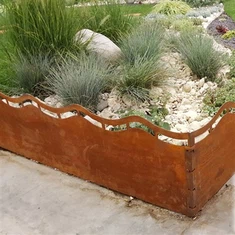 Gartenumrandung, Randzaun, dekorative Cortenstahlkante, Gartenumrandung, Zaun, Rasenkante