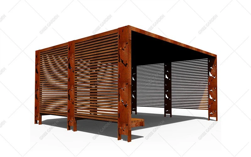 Corten Steel Metal Gazebo Steel Roof Corten Steel Metal Gazebo Steel Roof
