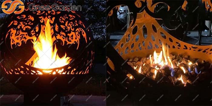 Corten Steel fire sphere fire pit Corten Steel fire sphere fire pit